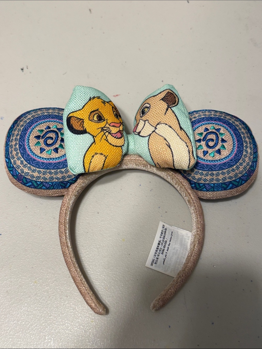 Disney Lion King Ear Headband in Aqua and Blue with Character Bow